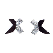 Black and Silver Stud Earrings - Exed