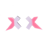 Pink and Lavender Stud Earrings - Exed