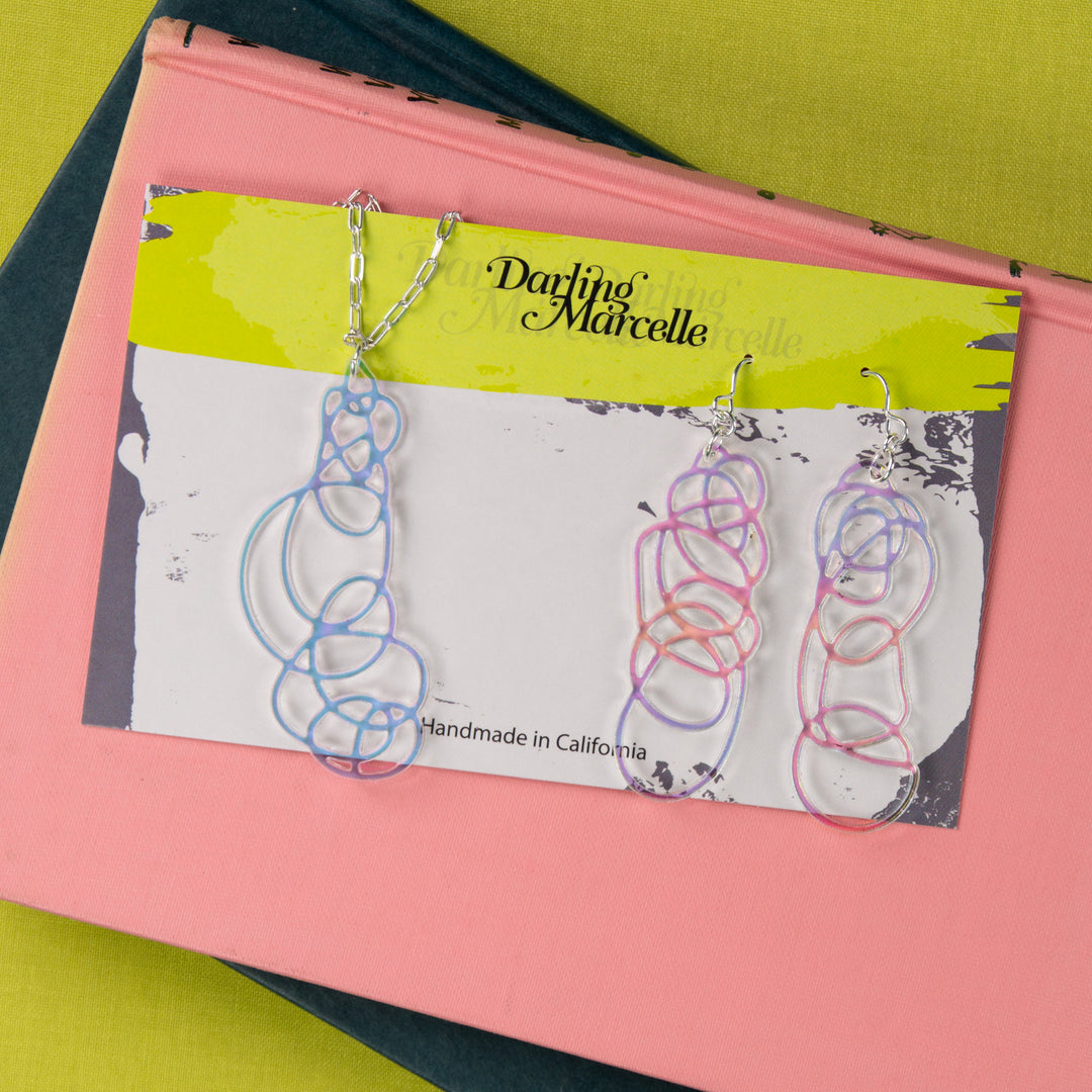 Scribble Earrings and Necklace Gift Set