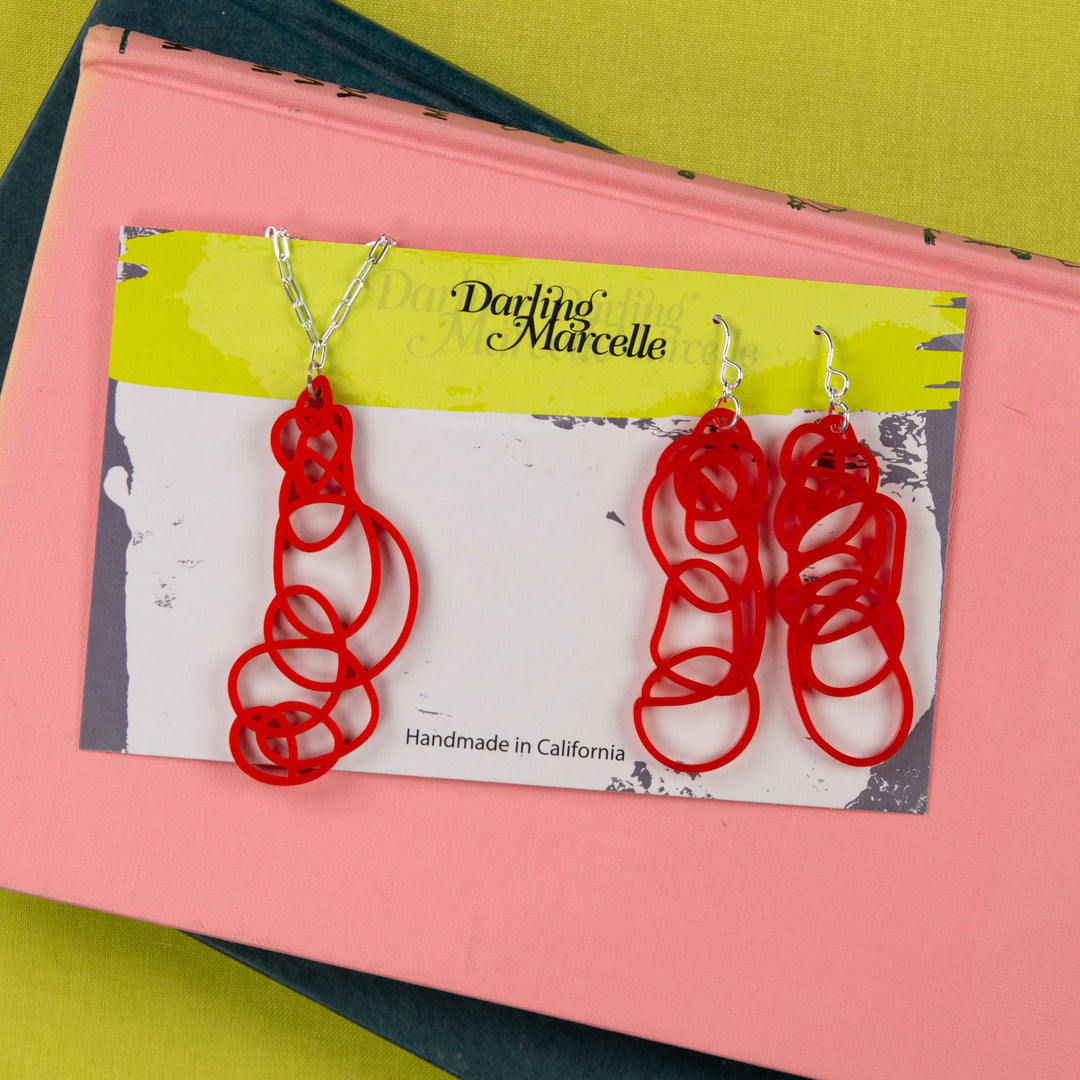 Scribble Earrings and Necklace Gift Set