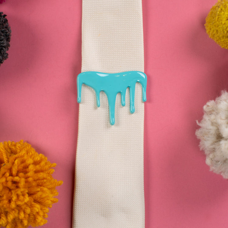 dripping blue tie clip