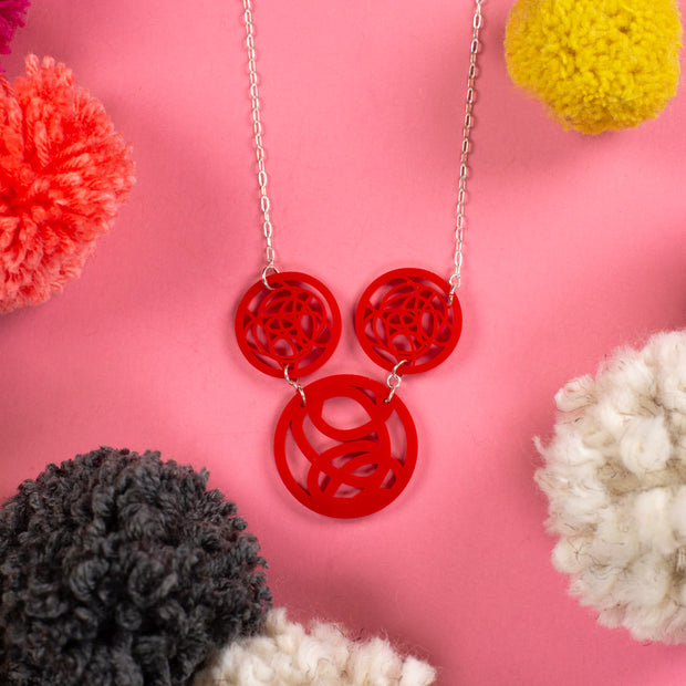 red circle necklace