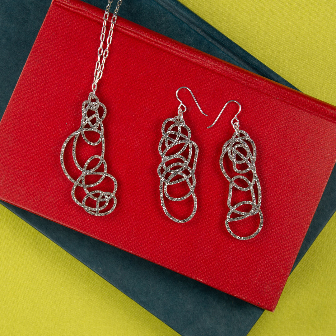 Scribble Earrings and Necklace Gift Set