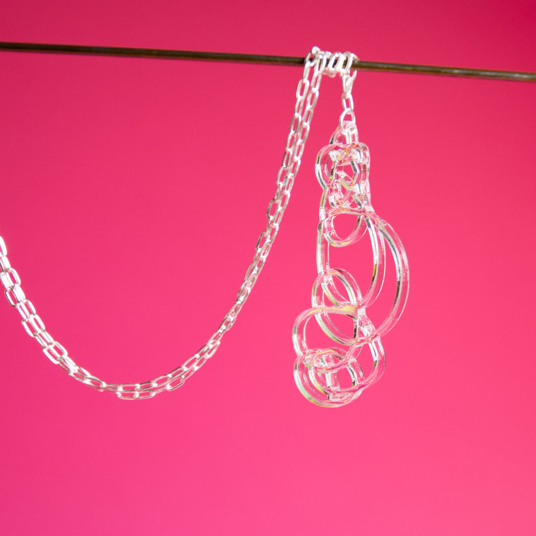 Iridescent pendant necklace