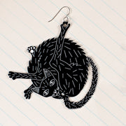 SINGLE Large Black Cat Earring