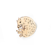 wood boar pin over white background